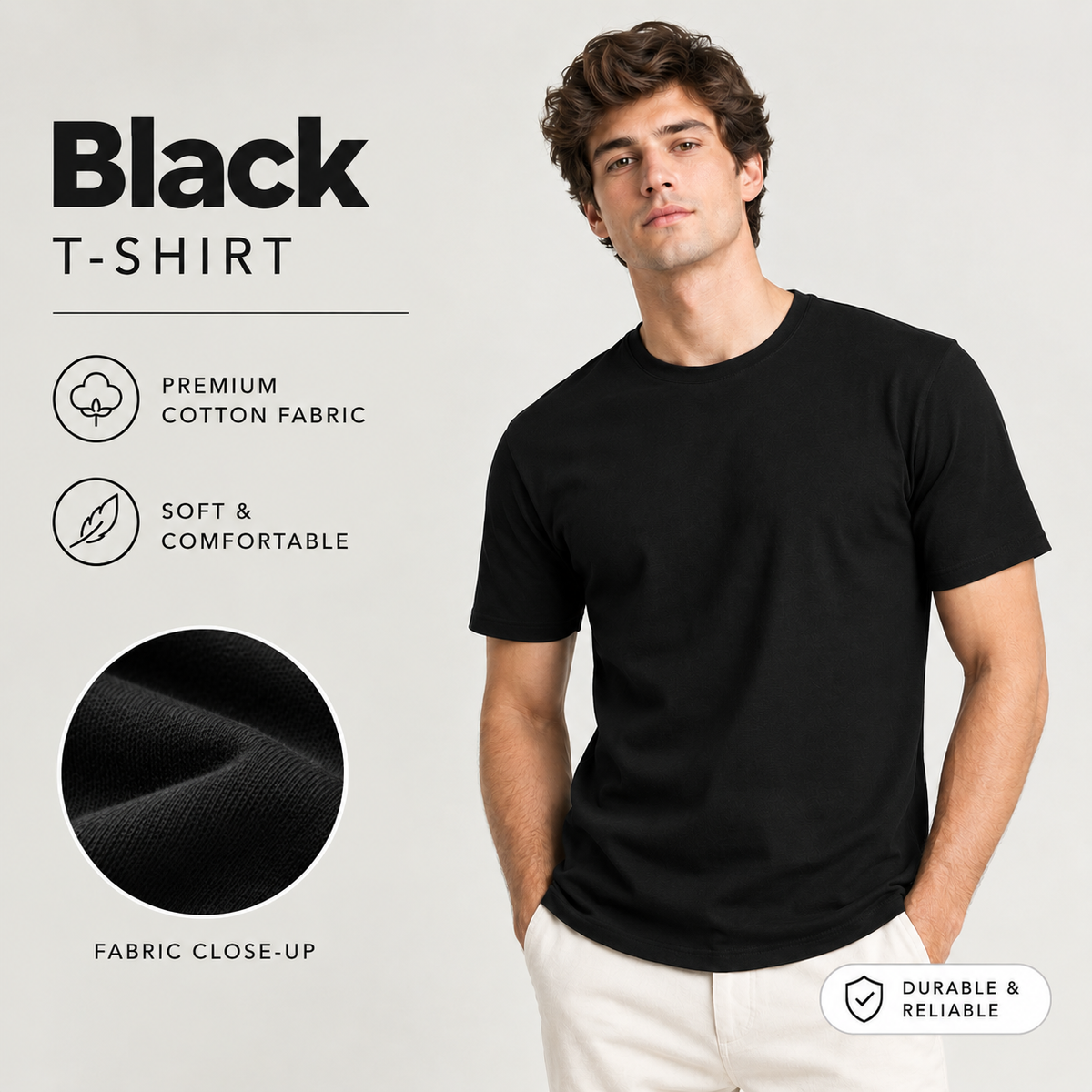 3 Tees Combo – Maroon, White & Black | Best Value Bundle | COTTONNY