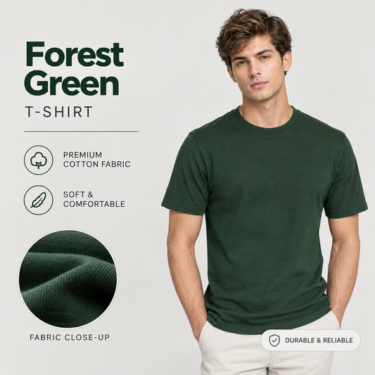 Classic Crew Neck Tee - Forest Green