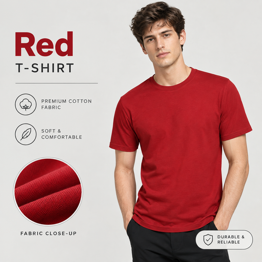 Classic Crew Neck Tee - Red