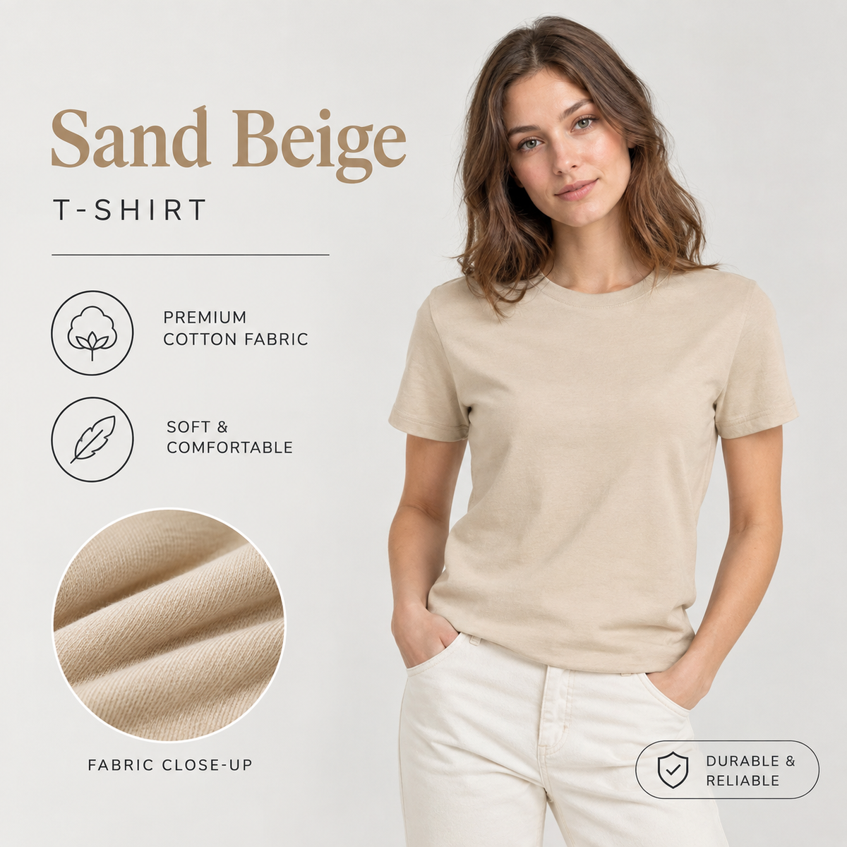 Women's T-Shirt – Sand Beige